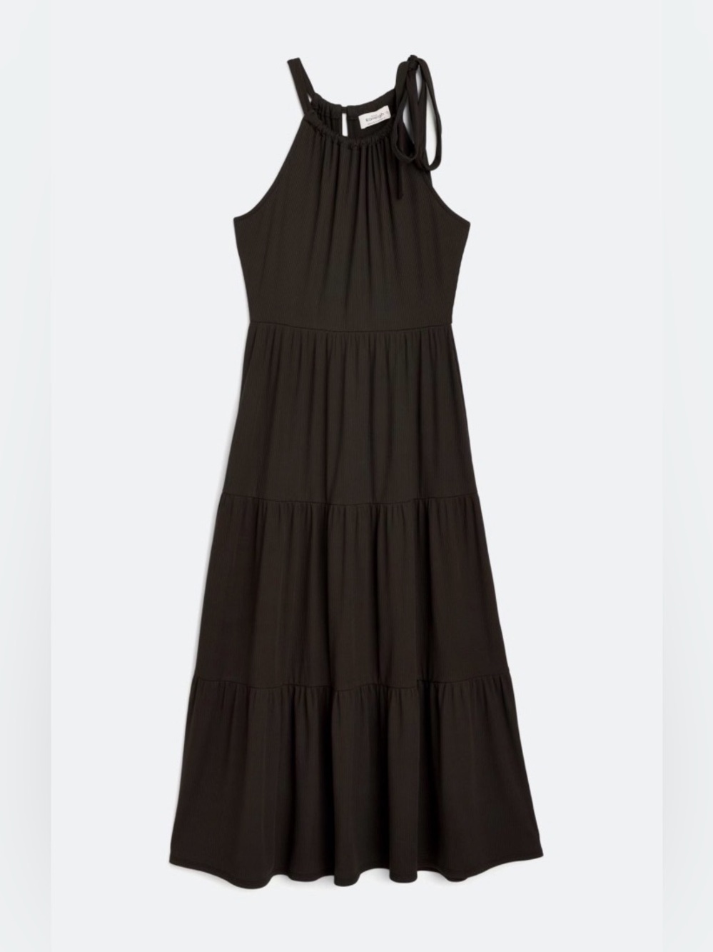Kaileigh Whitney Knit Tiered Keyhole Back Midi Dress